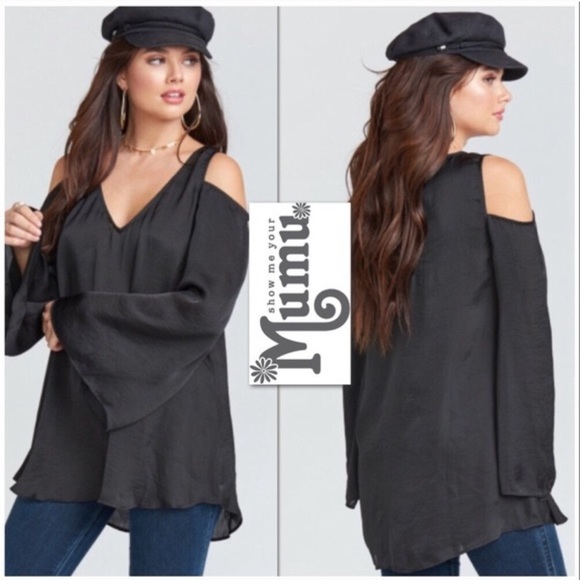 Show Me Your MuMu Tops - Show Me Your Mumu black Shoulder Boo tunic